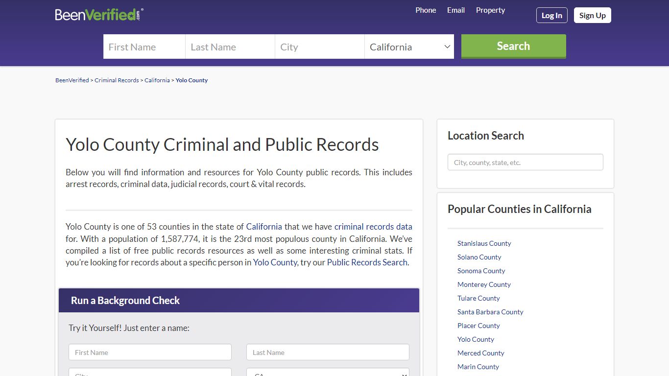 Yolo County Arrest Records in CA - Court & Criminal Records - BeenVerified